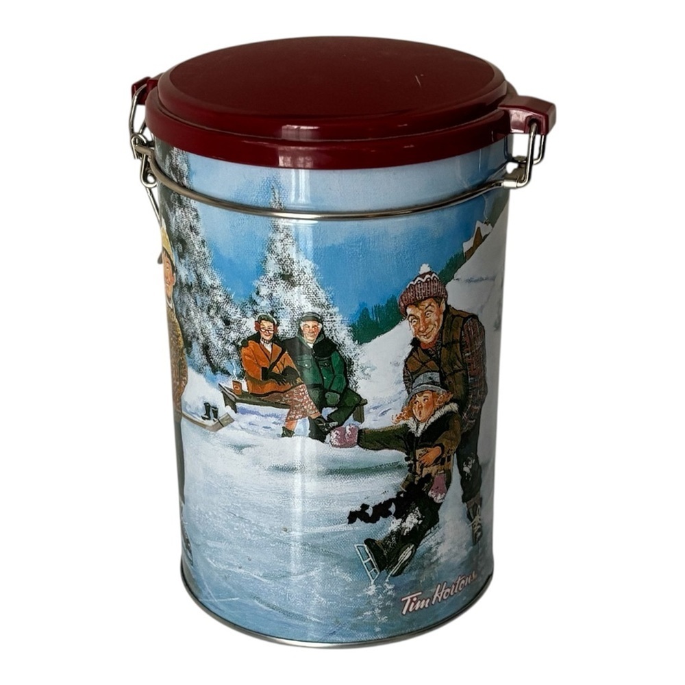 😍2/$20 Tim Hortons Skating Pond Collector Series 003 Ltd Edition Christmas Tin